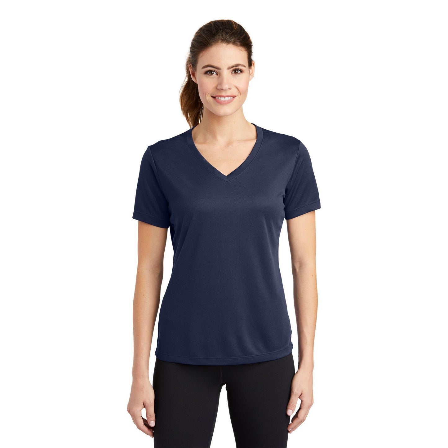 Sport-Tek-Sport-Tek® Women's PosiCharge® RacerMesh® V-Neck Tee. LST340-MedTech-8