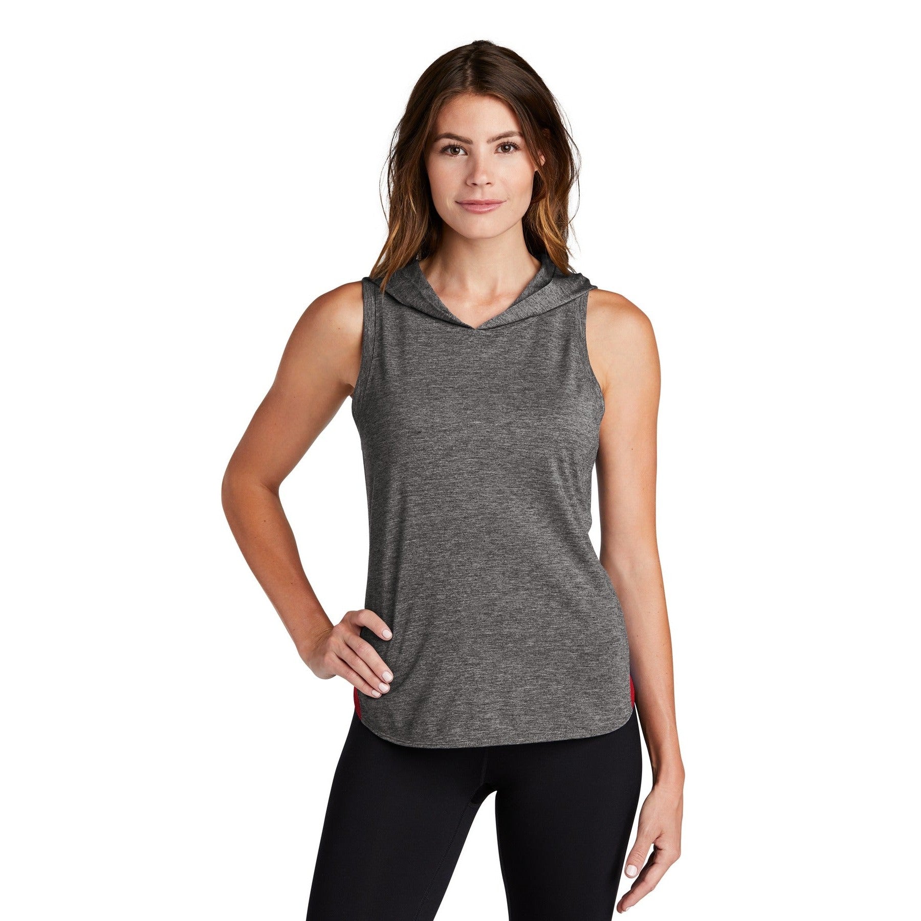 Sport-Tek-Sport-Tek ® Women's PosiCharge ® Tri-Blend Wicking Draft Hoodie Tank. LST410-MedTech-5