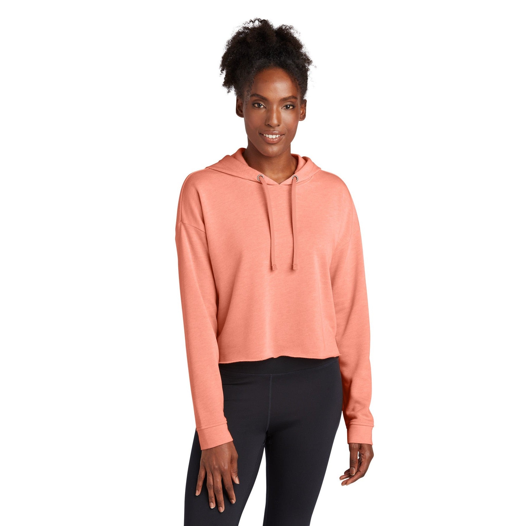 Sport-Tek-Sport-Tek ® Women's PosiCharge ® Tri-Blend Wicking Fleece Crop Hooded Pullover LST298-MedTech-4