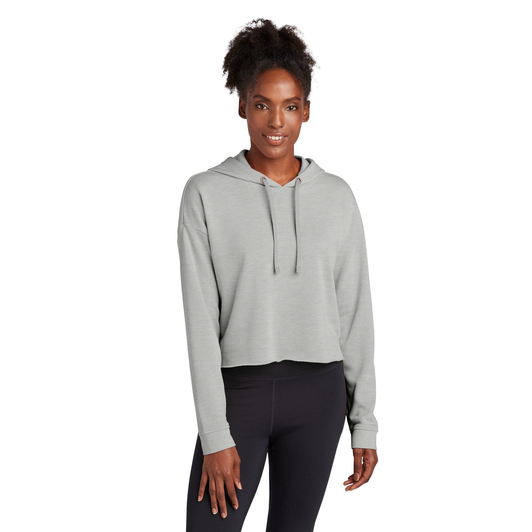 Sport-Tek-Sport-Tek ® Women's PosiCharge ® Tri-Blend Wicking Fleece Crop Hooded Pullover LST298-MedTech-3