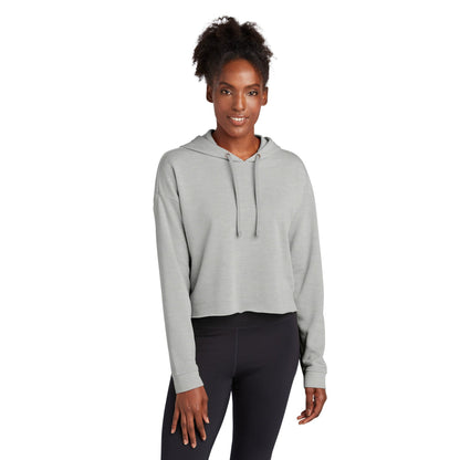 Sport-Tek-Sport-Tek ® Women's PosiCharge ® Tri-Blend Wicking Fleece Crop Hooded Pullover LST298-MedTech-3