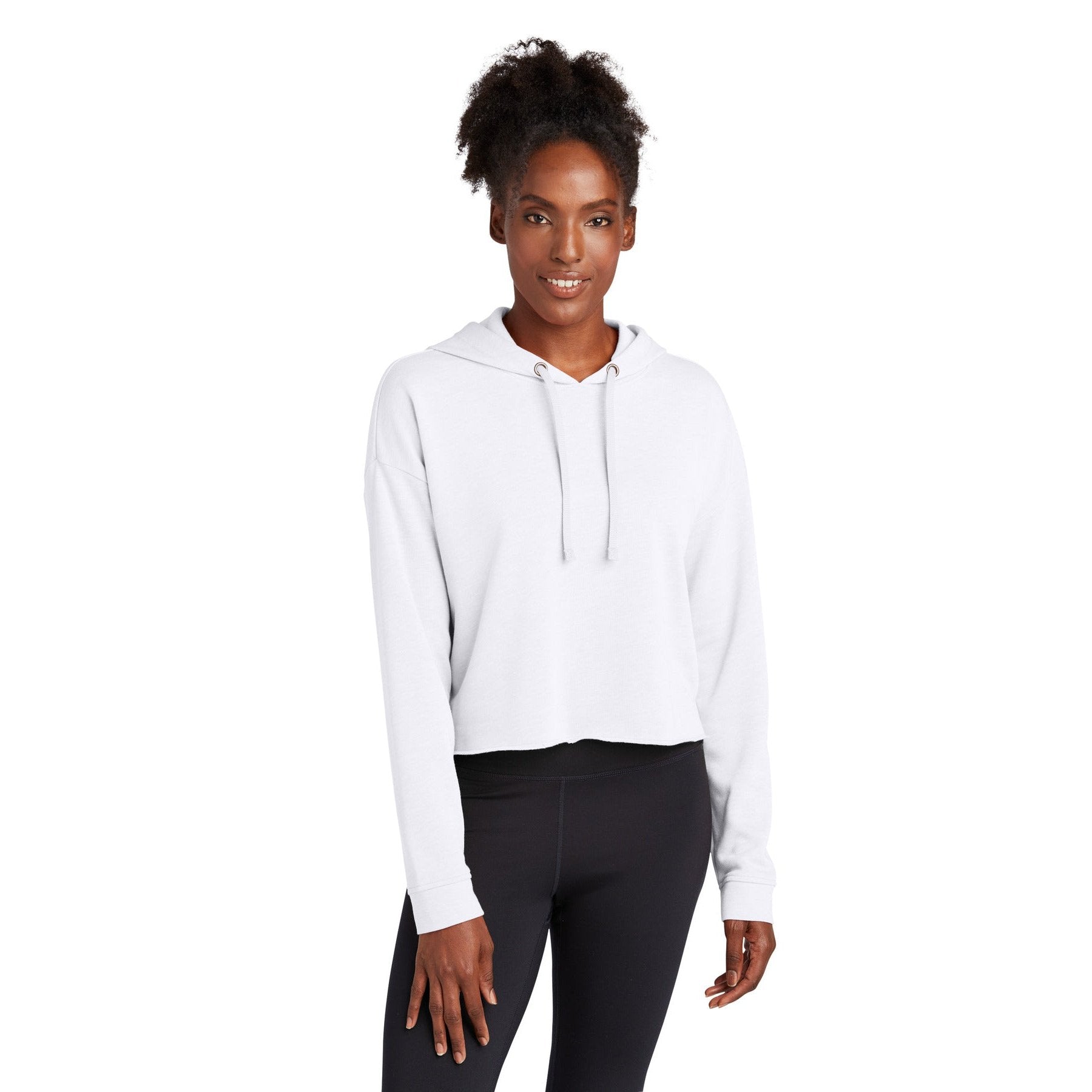 Sport-Tek-Sport-Tek ® Women's PosiCharge ® Tri-Blend Wicking Fleece Crop Hooded Pullover LST298-MedTech-5