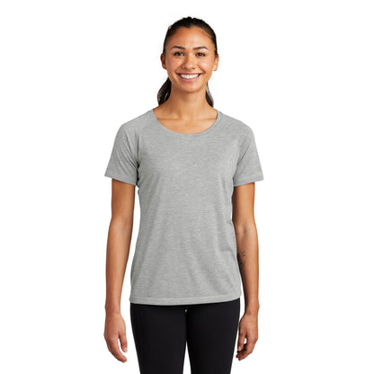 Sport-Tek-Sport-Tek ® Women's PosiCharge ® Tri-Blend Wicking Scoop Neck Raglan Tee. LST400-MedTech-5
