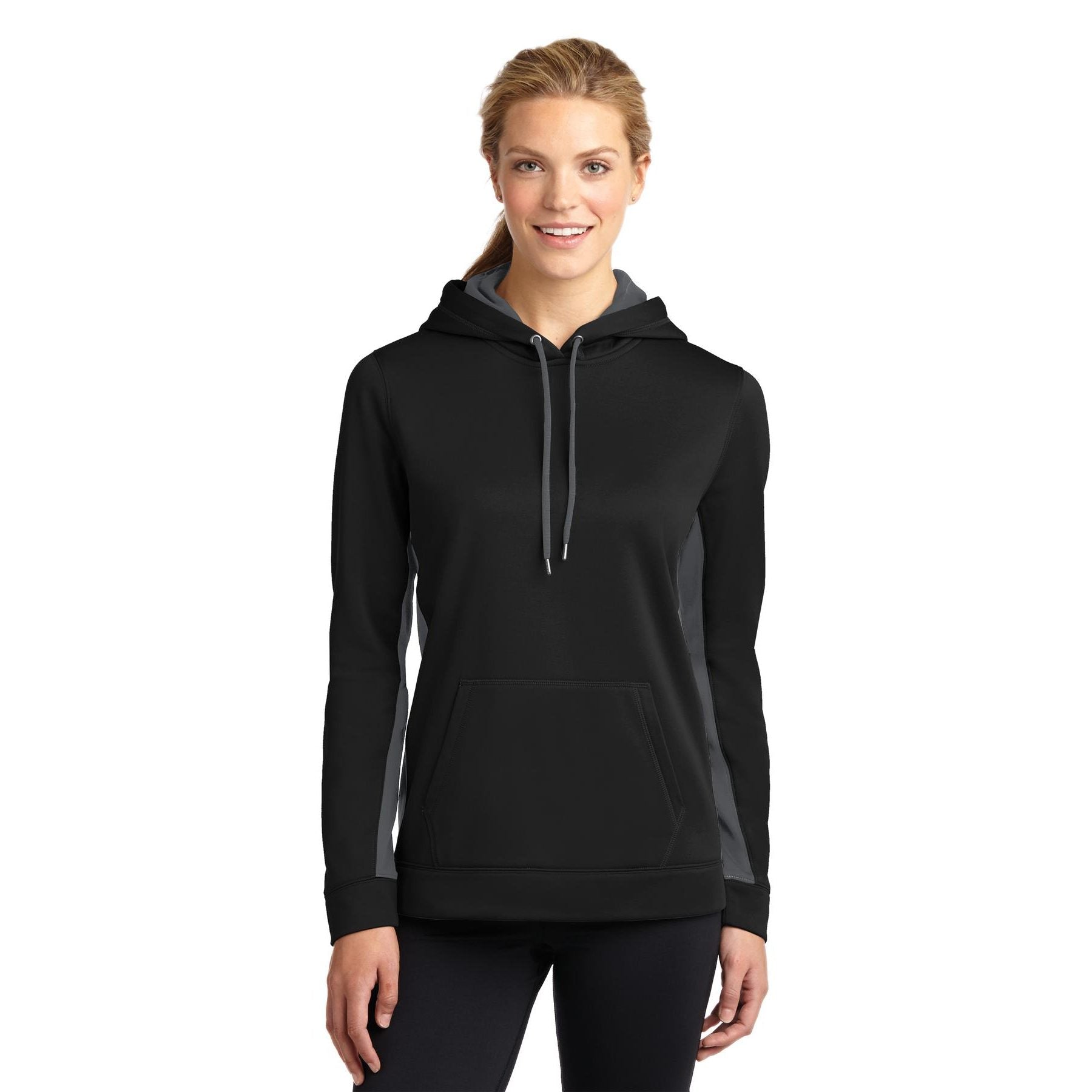 Sport-Tek-Sport-Tek® Women's Sport-Wick® Fleece Colorblock Hooded Pullover. LST235-MedTech-1
