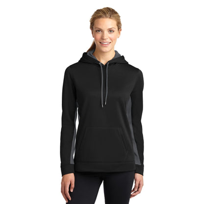 Sport-Tek-Sport-Tek® Women's Sport-Wick® Fleece Colorblock Hooded Pullover. LST235-MedTech-1