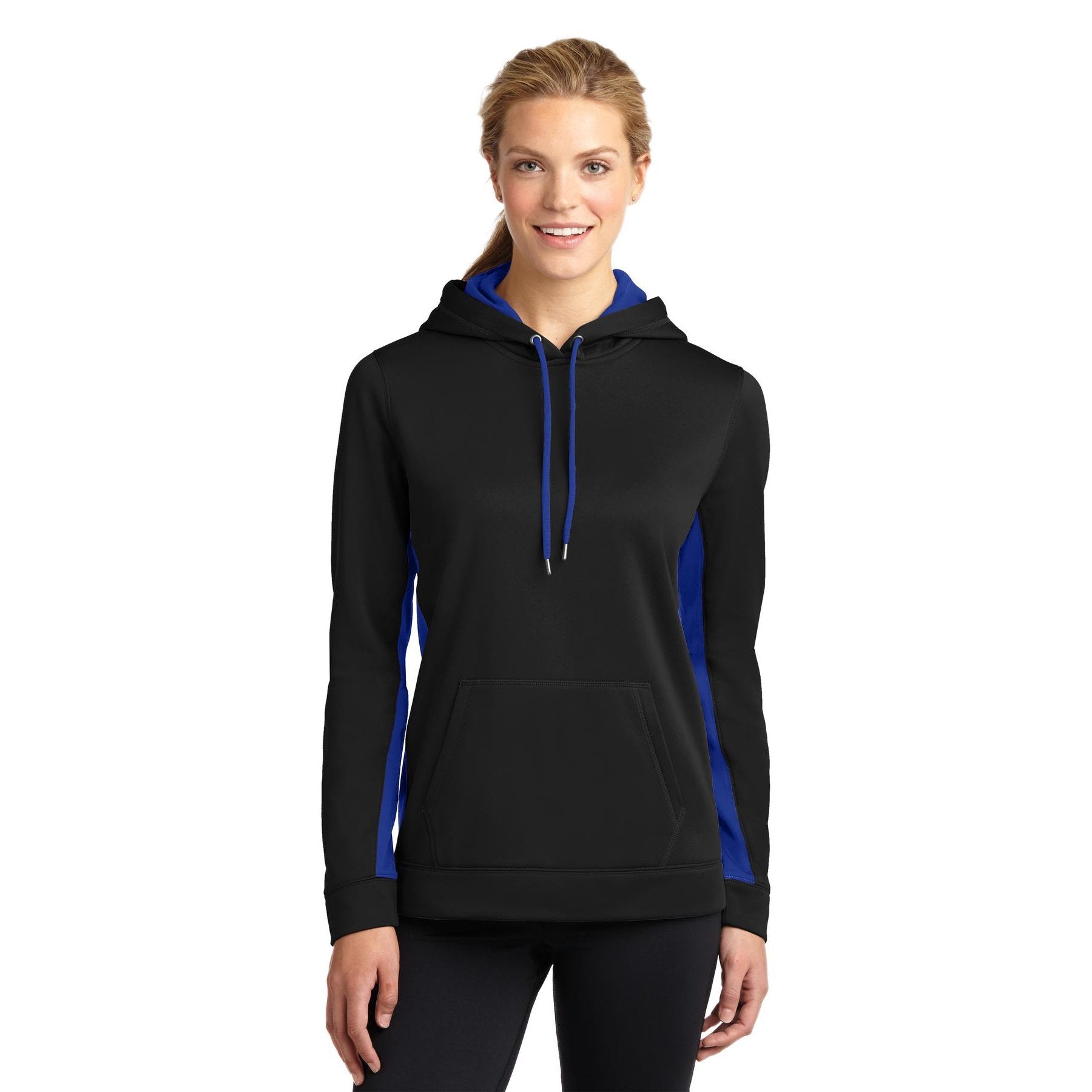 Sport-Tek-Sport-Tek® Women's Sport-Wick® Fleece Colorblock Hooded Pullover. LST235-MedTech-3