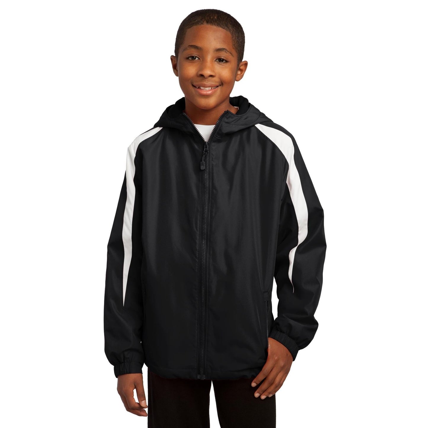 Sport-Tek-Sport-Tek® Youth Fleece-Lined Colorblock Jacket. YST81-MedTech-1