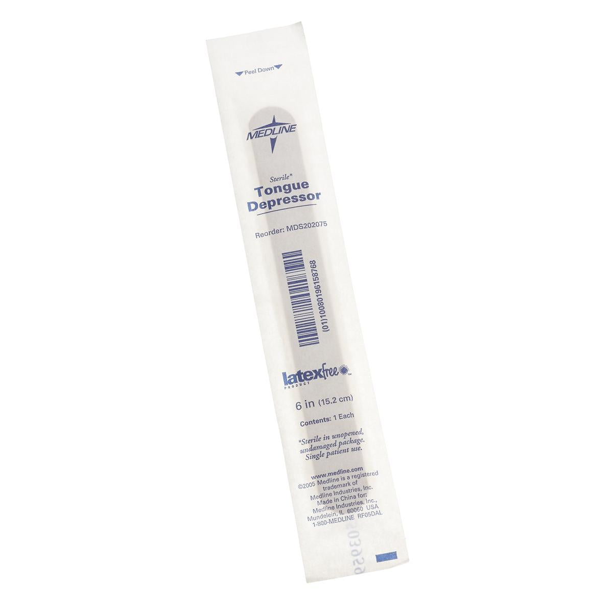 Medline-Sterile 6" Tongue Depressors, 100/Box-MedTech-1