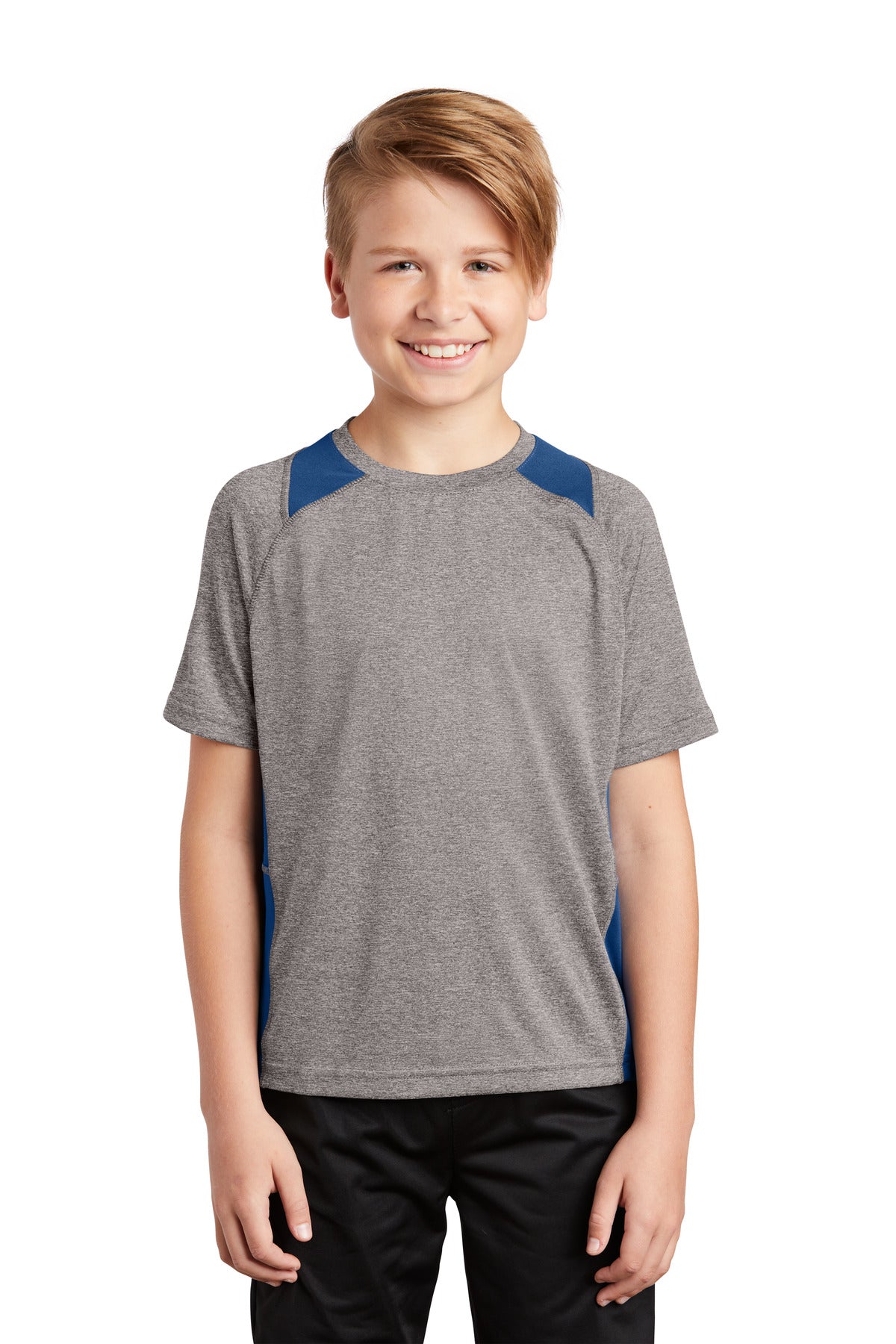 Sport-Tek- Sport-Tek® Youth Heather Colorblock Contender™ Tee. YST361-Medtech- 5